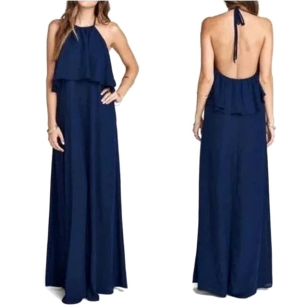Show Me Your Mumu Aimee Ruffle Chiffon Halter Maxi Dress Smymm